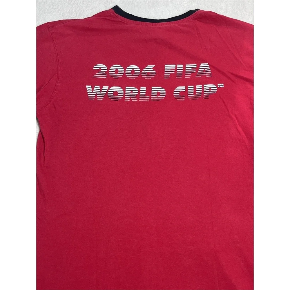Vtg 2006 Fifa World Cup Germany Red/Black Football Soccer‎ Shirt Men's Sz Medium